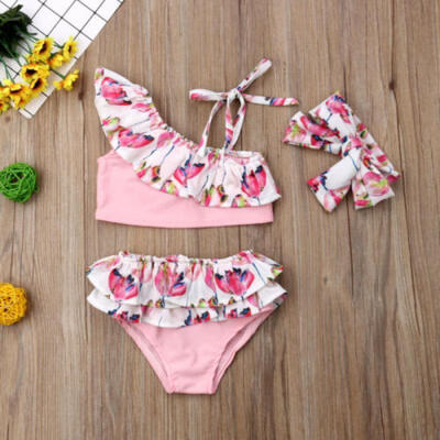 

Toddler Kids Baby Girl Flower Ruffle Bikini Set Swimwear Swimsuit Bathing Suit