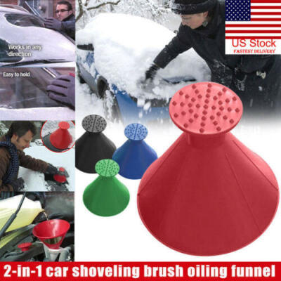 

US Car Windshield Ice Scraper Tool Cone Shaped Outdoor Round Funnel Remover Snow