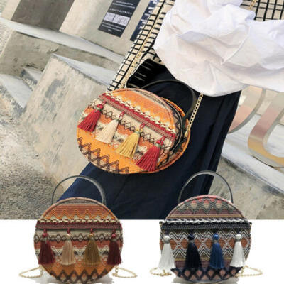 

Women Girls Round PU Leather Crossbody Bag Casual Shoulder Circle Messenger Bags