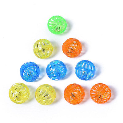

10 Pcslot Pet Plastic Squeaky Toys For Cats Small Pets -typed Ball With Bells For Birds Hamster 4cm
