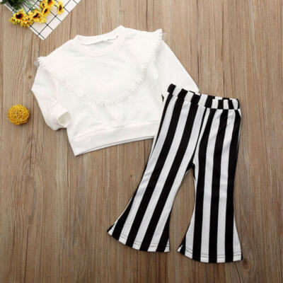 

2pcs Newborn Baby Girl Autumn Clothes T-shirt Tops Long Pants Outfit Tracksuit