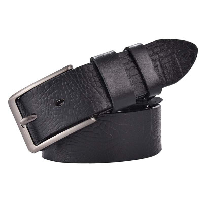 

Mens first layer cowhide crocodile pin buckle belt Leather mens youth&young casual pants belt