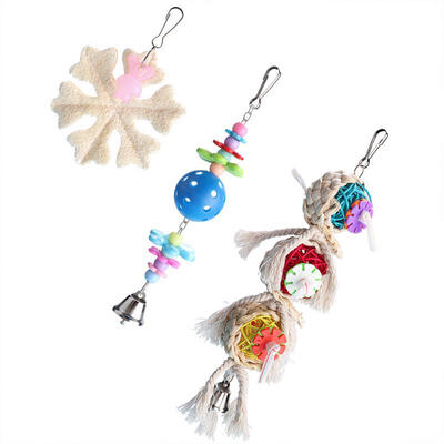 

Greensen 3 PCS Birds Parrot Swing Toy Chewing Hanging Toys with Bells Cage Play Set for Budgie Cockatiel