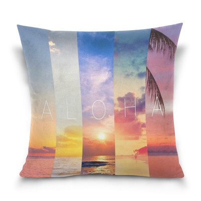 

ALAZA 16 X 16 inch Pillow Case Decorative Cushion Cover Aloha Beach Pattern Pillowcase