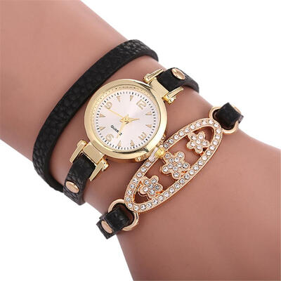 

2018 Bling Diamond Bracelet Dress Wrist Watch Simple luxury Temperament Womens Watch Business Precise Gift Fashionable clock D