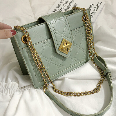 

Women 2019 new Korean version fashion hundred lap rhomboid chain single shoulder oblique shoulder bag retro simple square bag