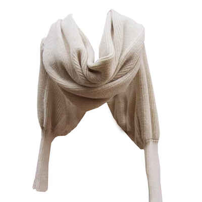 

Women Men Knitted Scarf Cape Solid Scarf Sleeve Crochet Knit Scarves Shawls Long Winter Shawl Knitting Scarf