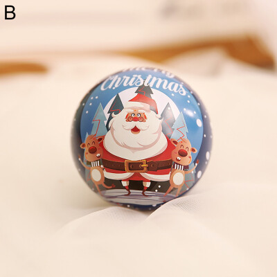 

Gobestart Tinplate Round Ball Boxes Galaxy Santa Tree Hanging Decorations Party