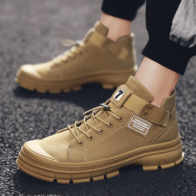 

Wild England high help Martin boots breathable canvas tide Martin shoes trend wild mens casual Martin shoes