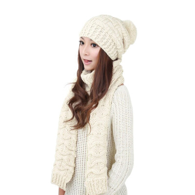 

Sweater Scarf&Hat Set Keep Warm in Winter Knitted Hat