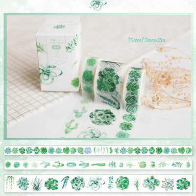 

3 PcsBox Fantasy Ocean Beautiful Flowers Plant Washi Tape DIY Decoration for Scrapbooking Masking Tape Adhesive Tape
