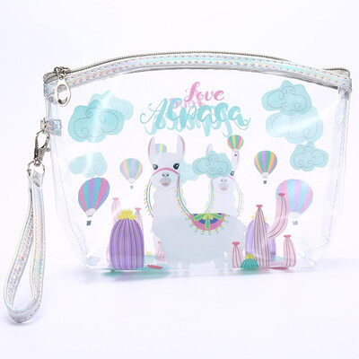 

Unicorn PU Pencil CaseCosmetic Bag PVC Transparent Waterproof Storage Bag Large Capacity H02-4