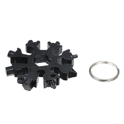 

18 in 1 Snowflake Shaped Stainless Steel Multi-purpose Tool Card Compact Portable Multi-functional Screwdriver with Keychain