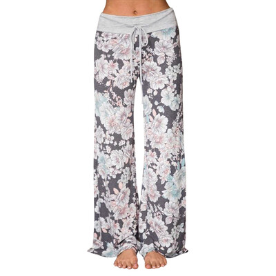 

Tailored Large Size Women Print Trousers Ladies Summer Loose Wide Leg Pants