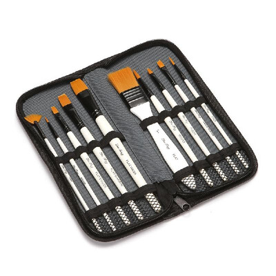 

10pcs Paint Brushes Set Kit Artist Paintbrush Multiple Mediums Brushes with Carry Bag Nylon Hair for Artist Acrylic Aquarelle Wate