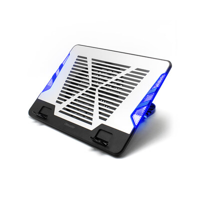 

OImaster Adjustable Laptop Stand Ventilated Laptop Holder Aluminium Heat Dissipation Panel with Blue Light Silver