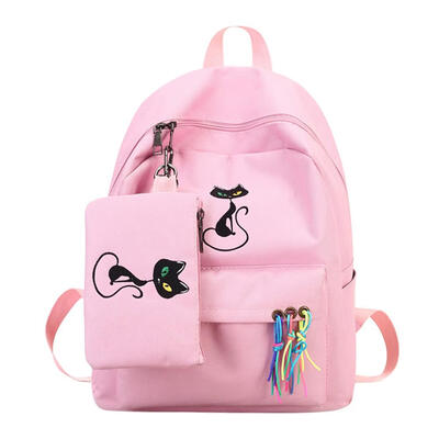 

Canvas Women Cat Printed Backpacks Girls Travel Casual Shoulder School Bags