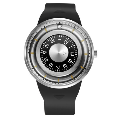 

SKONE Men Watch Creative Rotation Dial Magnetic Ball Wrist Watch Silicone Strap Waterproof Sport Watch for Men
