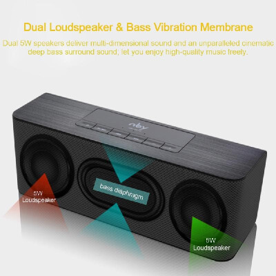 

nby NBY5540 BT Speakers Wireless Sound Box Dual 5W Loudspeaker Support FM Radio TF Card AUX IN U Disk Music Play Built-in Micropho