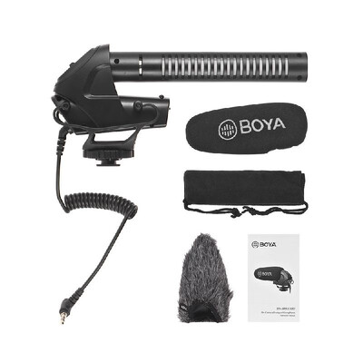 

BOYA BY-BM3031 On-camera Condenser Microphone Mic Supercardioid 3-level Gain Control Low-cut Filter 35mm Plug with Windscreens Ca