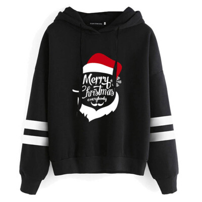 

Women Xmas Hoodies Casual Long Sleeve Funny Santa Claus Print Christmas