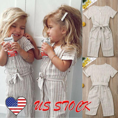 

Toddler Baby Girl COTTON&LINEN Romper Jumpsuit Bodysuit Outfits Sunsuit Clothes