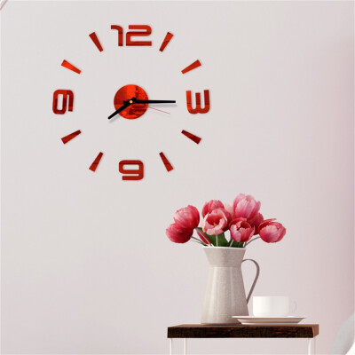 

Siaonvr 3D DIY Roman Numbers Acrylic Mirror Wall Sticker Clock Home Decor Mural Decals