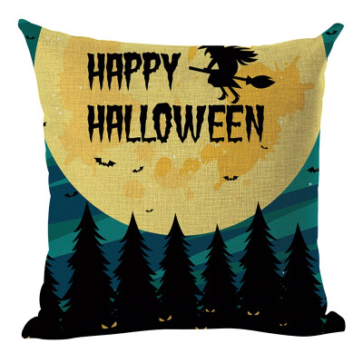 

Halloween Multi Designs Decorative Throw Pillow Cover Flax Square Pillow Case Witch for Home Bar Halloween Hot Selling Supplies