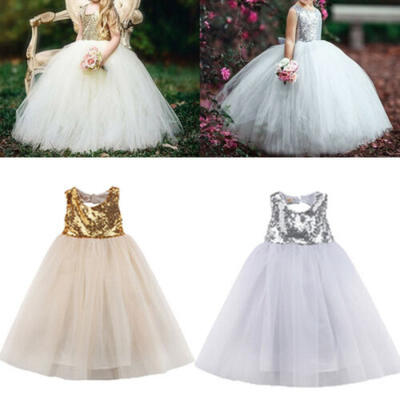 

Princess Wedding Party Prom Birthday Dress Skirt Tutu Dresses for Baby Girl 2-8Y