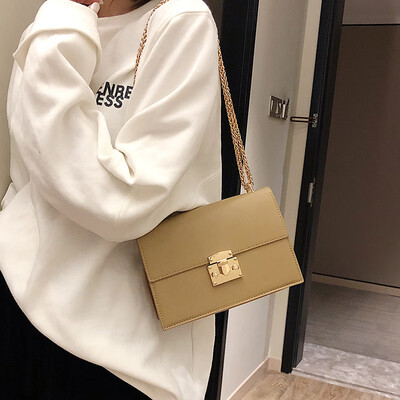 

Qiao Bani 2019 new Korean version of the fashion simple chain solid color wild small square bag shoulder diagonal trend handbags