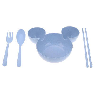 

4pcsSet Children Wheat Straw Mouse Tableware Solid Feeding Dishes Bowl