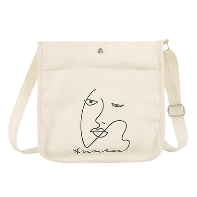 

Women Durable Single Shoulder Bag Cartoon Pure Canvas Student Handbags