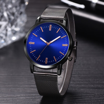 

Gobestart Mens Fashion Unobtrusive Business Simple Personality Net Belt Alloy Watch