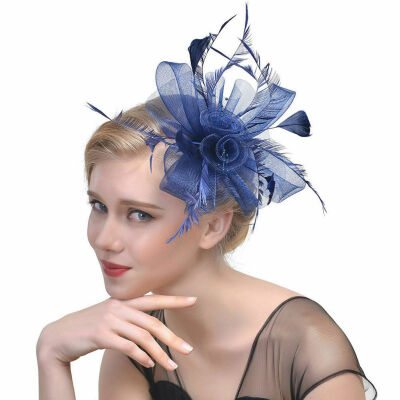 

Womens Fascinator Hat Flower Mesh Ribbons Feathers Headband Cocktail Tea Party