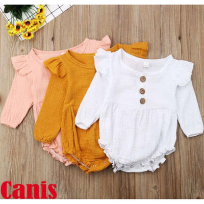 

US Toddler Infant Baby Girl Long Sleeve Bodysuit Romper Jumpsuit Sunsuit Clothes