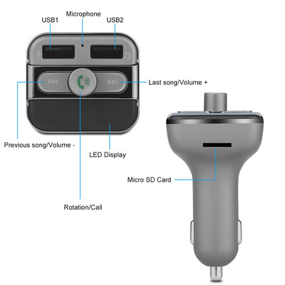 

〖Follure〗New Bluetooth Car Kit Wireless FM Transmitter Dual USB Charger Audio MP3 Player