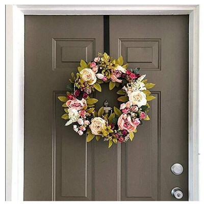 

15-Inch Metal Wreath Hanger Over The Door Hooks Christmas Garland Holders Seasonal Home Storage Organizer Pack Of 2