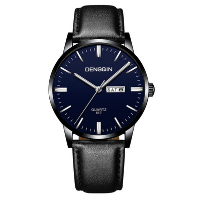 

Gobestart Luxury Quartz Sport Military Stainless Steel Dial Leather Band Wrist Watch