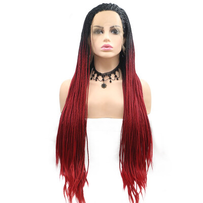 

Dolago Lace Front Wigs Micro Braids Free Part Heat Resistant Long Braided Hair Synthetic wigs for Women