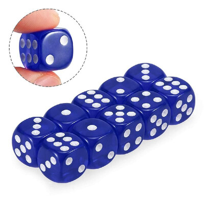 

10 PCS 14MM Transparent Dice Acrylic Gambling Game Playing Square Corner Dice Set