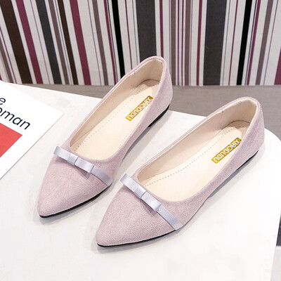 

Pointed Single Shoes Female Spring Korean Version Baitachic Student Flat-soled Shoes Xiao Qingxin Bean Shoes Lady Shoes