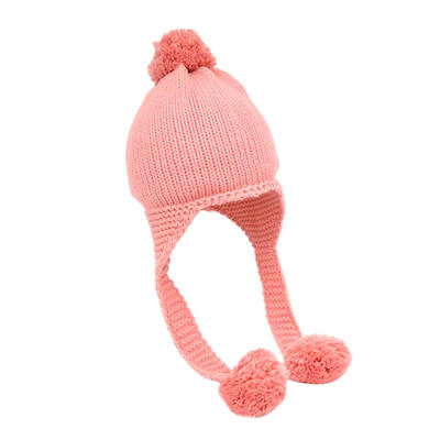 

Fashion Kids Girls Ear Protector Warm Hat Pompom Beanies Cap Knitted Hats