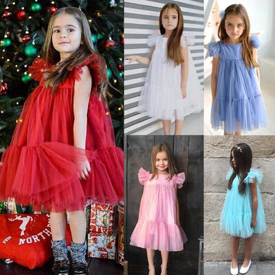 

Cute Kids Sundress Baby Girls Wedding Bridemaid Birthday Party Prom Pageant Dress