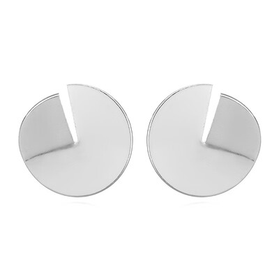 

Personality Smooth Metal Round Stud Earrings For Women Circle Exaggerated Jewelry Punk Jewelry Female Brincos Girl Gift EK2118