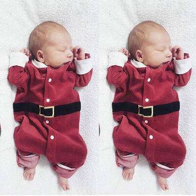

Newborn Baby Boy Girl Romper Long Jumpsuit Playsuit Christmas Clothes Outfit