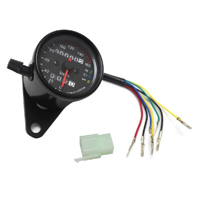 

Universal Motorcycle Speedometer Odometer 12V Motorcycle Dual Speed Meter with LED Indicator