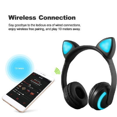 

ZW-19 Wireless Bluetooth Headset Glowing Earphones Stereo Music Hands-free wMic Colorful Headphones w Adjustable Headband for De