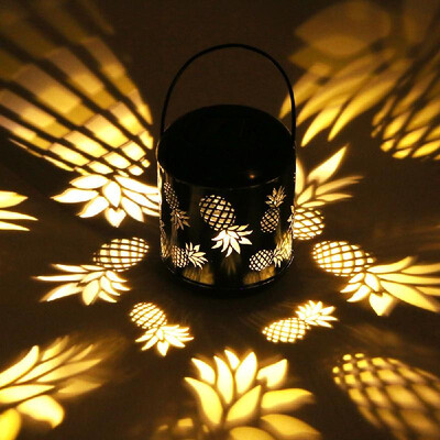 

Outdoor Lighting Solar Powered LEDs Lawn Light Hollowed-out Pineapple Design Hanging Landscape Decoration Lamp for Patio Garden Co