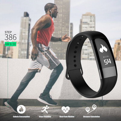 

Smart Sport Health Beacelet Fitness Tracker 073" OLED Display Screen with Touch Control Detachable Wristband Pedometer ECGBlood