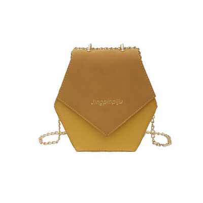 

Hexagonal Women Vintage Crossbody Bag Chic Chain Shoulder Bag Magnetic Buckle PU Leather Female Small Messenger Bags T30